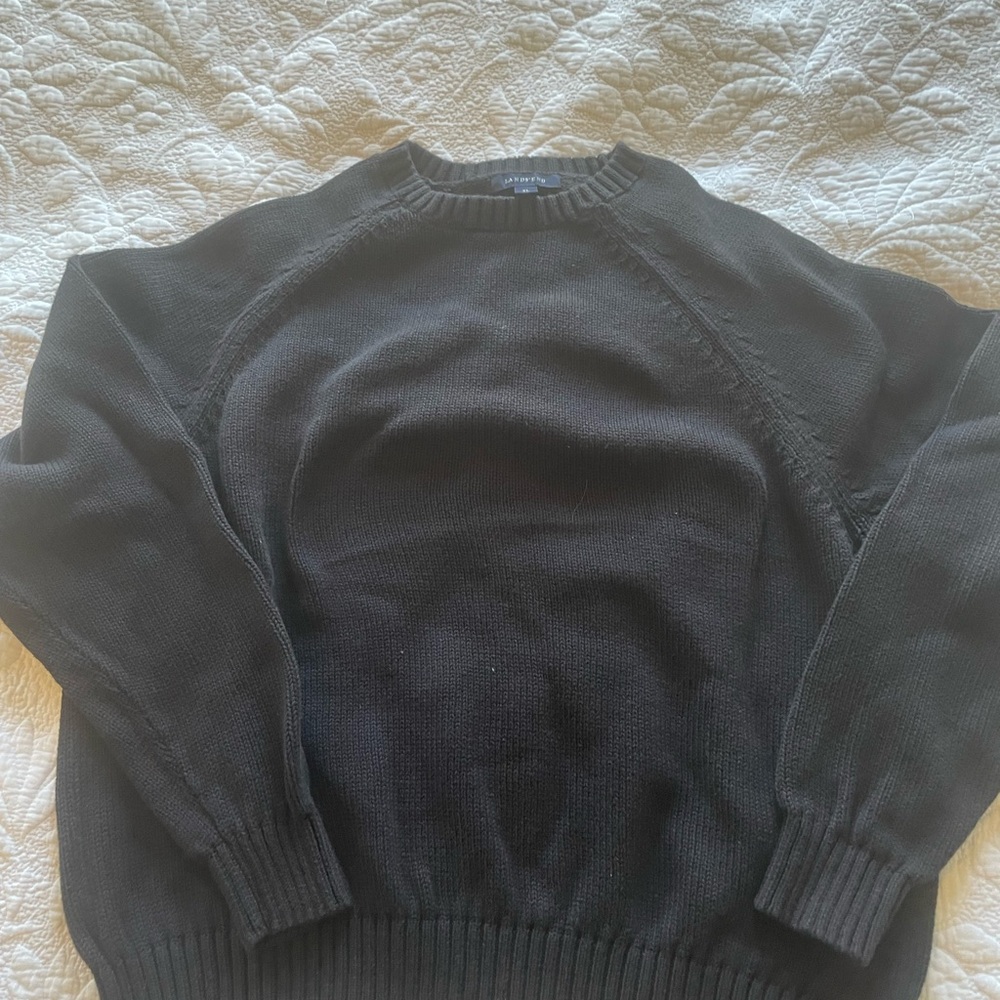 Lands end women’s black crew neck long sleeve sweater xl